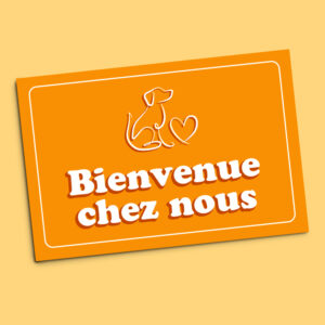 Plaque en Alu – Bienvenue chez nous – orange